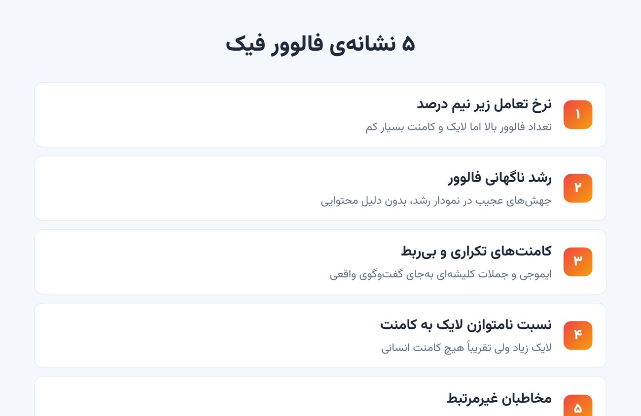 پنج نشانه‌ی فالوور فیک در اینستاگرام